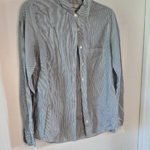 J. Crew Blue and White Casual Button Down Shirt